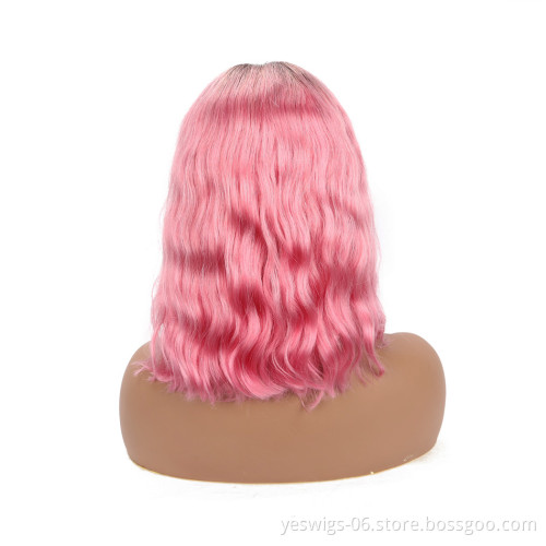 Body Wave Raw Indian Virgin Remy Hair 1b/Hot Pink Color Bob Wig Transparent HD Lace Frontal Middle Part Factory Wholesale Price